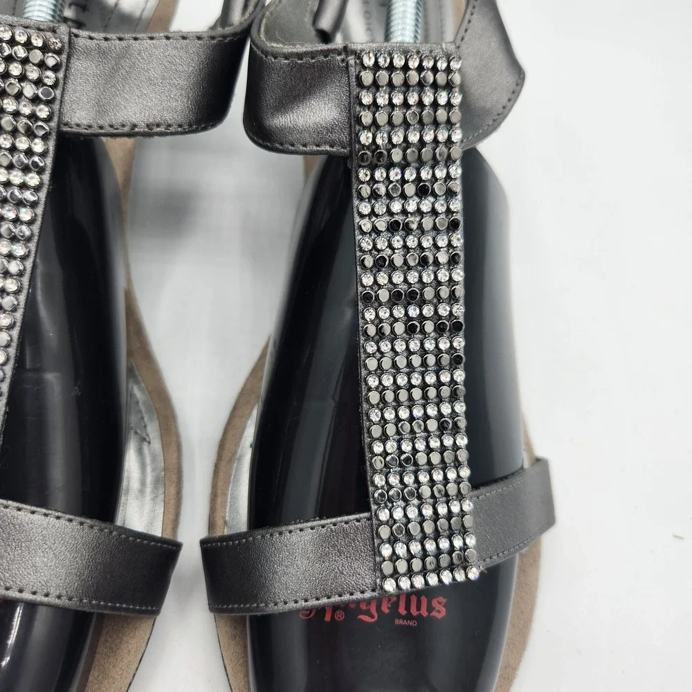 Comfort Plus Predictions Women's‎ Gray Rhinestone Wedge Sandals Size 10W